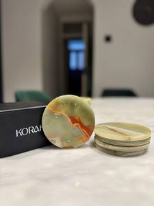 Juego de 4 Posavasos de Mármol Verde Ónix, Portavasos de Piedra Natural, Decoración Elegante para Bar y Mesa - Product Image 3