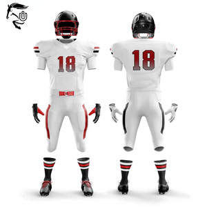 Top Trending Ropa deportiva de fútbol americano Tela de poliéster transpirable con estampado de sublimación Conjuntos de uniformes de manga corta - Product Image 5