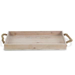 Excellent Quality Wooden <b>Tray</b> Set in Elegant White Color with Octagonal Shape and Stylish Design Perfect for <b>Serving</b> Drinks - Product Image 5