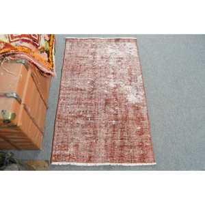 พรมขนาด 2.1x3.6 ฟุต, พรมวินเทจตุรกี, พรมลายทางสีแดง - Product Image 1