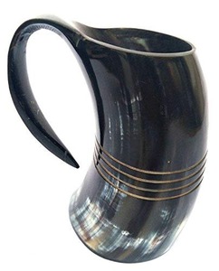 Taza de cuerno de búfalo Natural al mejor precio, taza de vino náutico de cuerno para beber de estilo animal tallado vikingo pulido - Product Image 1