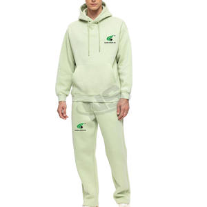 Haute qualité Polyester/coton hiver hommes survêtements vêtements de sport personnalisés en plein air décontracté Jogging à capuche pantalon deux pièces polaire costume - Product Image 4