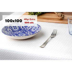 Nappe blanche 100x100cm 40gsm de qualité supérieure, papier professionnel, 500 pièces, B2B - Product Image 1