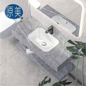 Meubles <span class=keywords><strong>de</strong></span> salle <span class=keywords><strong>de</strong></span> bain suspendus <span class=keywords><strong>de</strong></span> luxe, nouvelle conception, vente en gros, pas cher, vasque en pierre frittée, <span class=keywords><strong>meuble</strong></span>-lavabo en marbre - Product Image 5