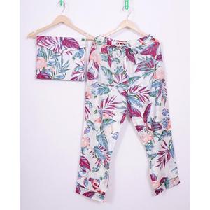 Último diseño de calidad superior para mujer bloque de mano impreso térmico verano 100% algodón orgánico Loungewear hecho a mano de longitud completa - Product Image 3