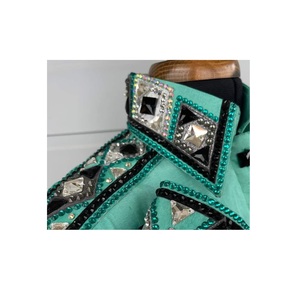 Premium Western Green Color Bling Show Camisas y chaqueta Material de vidrio Chaqueta hecha a mano Colores surtidos Diseño surtido al por mayor - Product Image 2