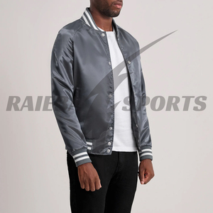 Gran oferta, abrigo de bombardero de calidad superior personalizado para hombre, chaqueta universitaria de cuero de seda de lana, chaqueta de béisbol universitaria de tendencia con soporte - Product Image 3