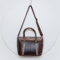 Nouveau sac messager en cuir véritable à poils, sacoche pour ordinateur portable, sac d'affaires floral occidental pour femme avec compartiment dissimulé pour armes de poing, vente en gros