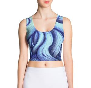 Top corto de manga corta holgado informal con cuello redondo personalizado para mujer, Top corto informal ajustado de algodón y poliéster para mujer - Product Image 1