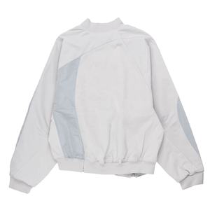 Veste zippée courte de style vintage de haute qualité pour hommes, streetwear Y2K d'hiver, tissu en toile gris bleu, col montant classique - Product Image 2