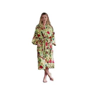 Vestido casual de Kimono para presente de Dia dos Namorados em material de algodão veludo mais vendido e de alta demanda do exportador e fabricante indiano