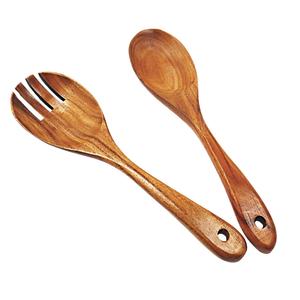Service à salade en bois émaillé poli, Offre Spéciale, service à salade en bois de mangue avec cuillère de service, serveurs assortis - Product Image 3