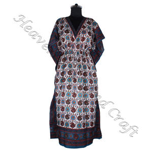 KFL009 Floral Printed Casual Wear Silk Long <b>Kaftans</b> for Women Long Print <b>Size</b> <b>Kaftan</b>/Caftan Cotton Clothing <b>Kaftan</b> Women's Dress - Product Image 3