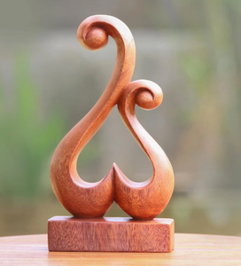 Escultura de Arte de madera tallada a mano de Primera calidad-Figuras decorativas de diseño abstracto Vintage para exportación global - Product Image 5