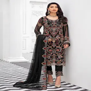Salwar kameez kadınlar için hindistan ve pakistan tarzı giyim şifon elbise yüksek kaliteli giysiler