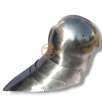 Casque Sallet allemand médiéval en fer, épaisseur 18, pour reconstitution historique, armure de guerrier de bataille, style vintage, plaqué argent, armure adulte portable