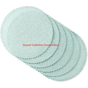 Set de table en forme de feuille de jacinthe d'eau tissé à la main le plus vendu tapis de Table tressé pour décor de Table à manger grand prix - Product Image 4