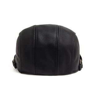 Fashion Original Leather <b>Beret</b> Autumn Winter Visor Flat Cap Thicken Warm <b>Hat</b> <b>Berets</b> Vintage England Newsboy Caps Higher Quality - Product Image 3