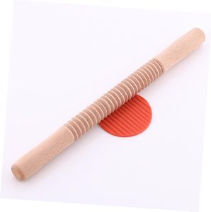 1pc Embossed Rolling Pin Wooden Pasta Roller Fondant Roller Non-stick Rolling Pin Wood Roller - Product Image 4