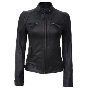 Veste de motard en cuir véritable pour femmes, respirante, élégante, coupe ajustée, personnalisable, vente en gros, mode Pakistan - Product Image 5