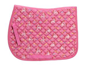 Top artisanat anglais sublimé ensemble de tapis de selle de saut tapis de Dressage motif licorne tapis d'équitation avec reliure contrastée - Product Image 2