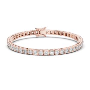 Bracelet tennis en or rose 14 carats plaqué or avec diamants de laboratoire ronds pour femmes, luxe, mariage |   Nouveau diamant cultivé - Product Image 1