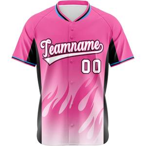 Maillot de baseball personnalisé boutonné Chemise d'équipe de softball Logo brodé Maille respirante Ajustement à séchage rapide Lettres en sergé Tackle USA - Product Image 3