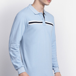 เสื้อโปโลแขนยาวผ้าพิมพ์ลายสีทึบสำหรับเล่นกอล์ฟสำหรับผู้ชาย - Product Image 5