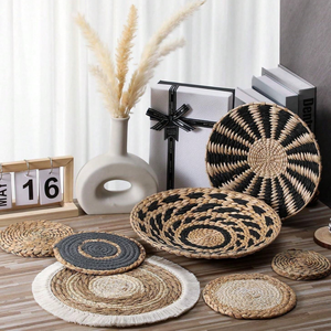 Vietnam Wholesale Vecraft Bohemian Seagrass Irregular Shape <b>Wall</b> Decor <b>Basket</b> Set Farmhouse Boho Hanging <b>Wall</b> <b>Hanger</b> Accent - Product Image 6