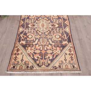 3.6x6.1 ft Vintage Rug, Rug, <b>Brown</b> Polka dot Rug <b>Wool</b> - Product Image 2