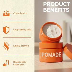개인 라벨 유기농 소프트 클레이 포마드 미디엄 홀드 오리지널 향 남성용 헤어 스타일링 왁스 하이 퀄리티 헤어 포마드 - Product Image 6