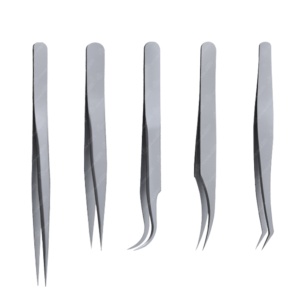 Pince à épiler professionnelle antistatique Vetus pour extensions de cils, en acier inoxydable, pointe fine, logo personnalisé, marque privée, haute qualité - Product Image 1