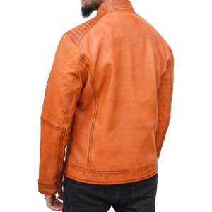 Fabricant OEM Veste en cuir pour homme de haute qualité Fermeture éclair intégrale Tissu léger Col montant Hiver Meilleure qualité de veste pour homme - Product Image 2