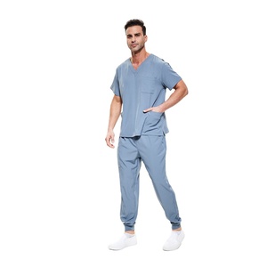 Unisex Medical <b>Scrub</b> <b>Sets</b> Denim <b>Scrubs</b> Top and Pants Customizable High Quality - Product Image 1