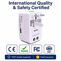Corelex Küresel Seyahat Adaptörü Çift USB + Type-C 10A ABS/PVC Taşınabilir Çok Fonksiyonlu 4 Prizli Güç Şeridi Özelleştirilebilir Marka Logosu