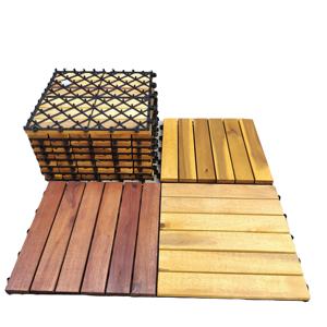 Cubierta de Acacia de 300x300mm, azulejos entrelazados de fácil instalación, sin herramientas, impermeable para interior, exterior, balcón, jardín, grano de madera - Product Image 2