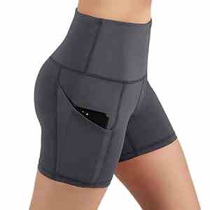 Pantalones cortos de compresión de cintura alta de alta calidad para mujer para entrenamiento Fitness Sports & Yoga-Pantalones cortos de yoga deportivos con control de barriga para primavera - Product Image 1