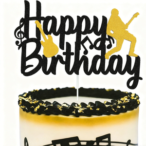 Decoraciones de Pastel con Reproductor de Música JUXINDA, <span class=keywords><strong>Letrero</strong></span> de <span class=keywords><strong>Feliz</strong></span> <span class=keywords><strong>Cumpleaños</strong></span> con Notas Musicales, Apto <span class=keywords><strong>para</strong></span> Fiestas de <span class=keywords><strong>Cumpleaños</strong></span> de Hombres, Niños y Niñas - Product Image 2
