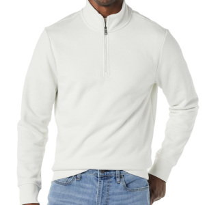 Pull en maille unisexe à col roulé, coupe classique, en molleton de coton personnalisé, avec fermeture éclair 1/4, idéal pour l'hiver – Modèle OEM - Product Image 1