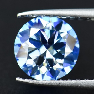 Venta al por mayor de piedras sueltas de moissanita sintética azul Klein de corte brillante redondo, de alta calidad, VVSI, con certificado GRA, color D - Product Image 2