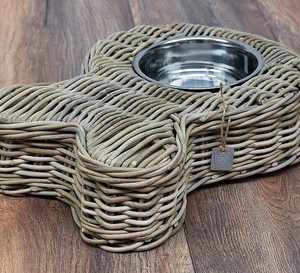 Bol d'alimentation en rotin pratique, nouveauté, bol pour chien en rotin, station d'alimentation naturelle pour les repas des animaux de compagnie - Product Image 3