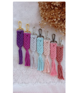 Macrame Keychain, Wedding Favors, Bridesmaid Bridal Shower,baby Shower Colored Cotton Rope Handmade <b>Dog</b> <b>Leash</b> Pet <b>Leash</b> Set - Product Image 1
