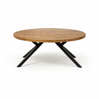 Table à manger ovale pliante en bois massif faite à la main |   Design Industriel Antique |   Plusieurs tailles et couleurs pour appartement, maison, restaurant