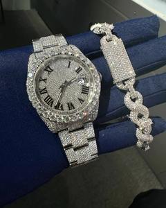 Customised Logo Expensive Men's Automatic <b>Watch</b> Hip Hop Style Iced Moissanite VVS1 Pass Diamond Tester Stainless Steel - Product Image 5