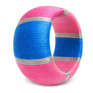 Pulseras de Moda Hechas a Mano en Color Azul y Rosa para Mujer, Pulseras Elegantes de Cuerno Natural con Elásticos - Product Image 1