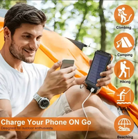 Cargador Solar portátil impermeable actualizado, Banco de energía Solar de 20000 Mah, Cargador de teléfono Solar al aire libre, Usb Dual, Banco de energía Solar