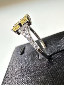 Bague de fiançailles en argent 925 avec diamant moissanite jaune taille radiant original pour femmes, cadeau de charme pour les amoureux pour les fêtes - Product Image 4