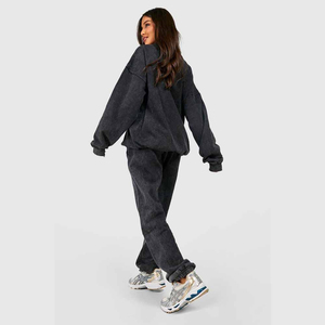 Ensemble de survêtement unisexe personnalisé avec logo, taille XL, 100% coton, imprimé, molleton, jogging, sweat-shirt, pantalon ajusté, deux pièces pour - Product Image 2