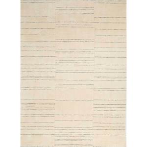 Tapis en laine tissé à la main en viscose rayée ivoire Contour 9x12 rectangulaire grande surface pour la maison classique pour adolescents - Tapis Jaipur ZA Hwt-01 - Product Image 1