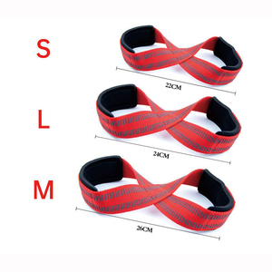 Professionnel réglable coton Premium Figure 8 sangle de levage anti-dérapant Logo personnalisé pour Fitness haltérophilie exercice de gymnastique - Product Image 2